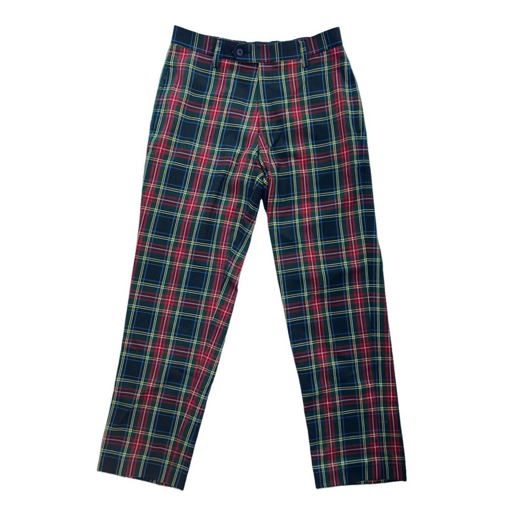 Murray Golf Pants by Broadsword Men’s 32 Black Stewart Tartan Plaid Preppy Golf